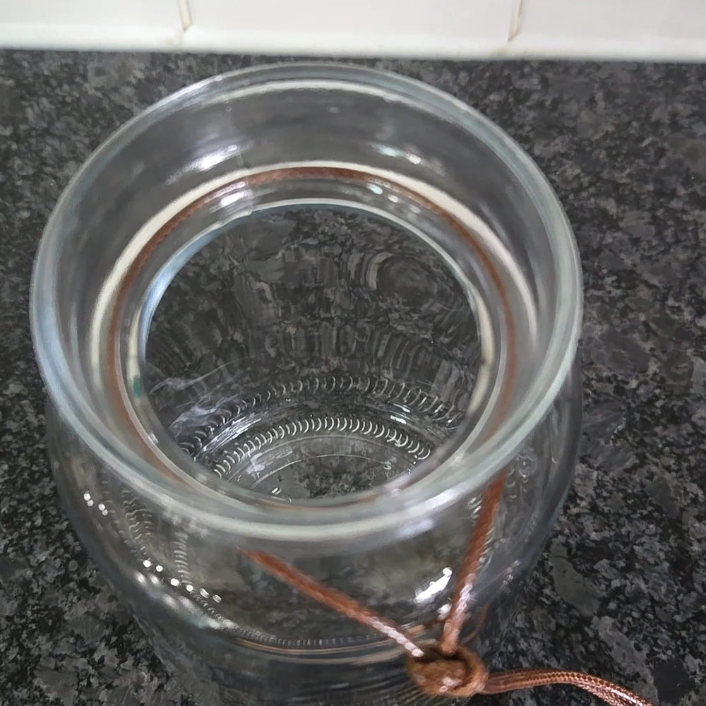 Target Brand Glass Bath Salt Jar with Wood Lid & attached Wooden Spoon